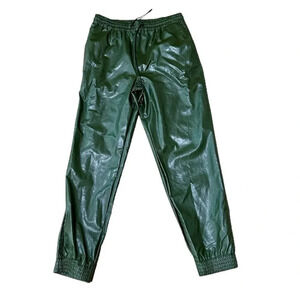 Sans Souci Women’s Dark Green Tapered Ankle Jogger Pants with Ties Size M NWT